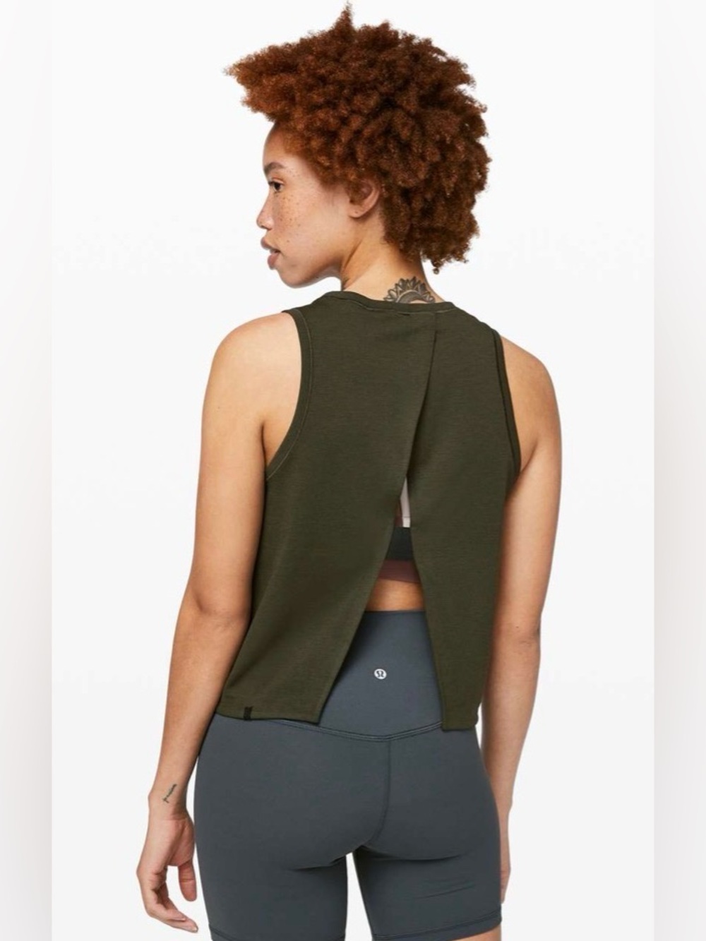 lululemon athletica Olive Split-Back Minimal Tank size 8